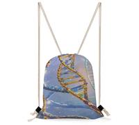 MUSM DNA Genetic Helix Drawstring Backpack for Women Men - 13.8"x19.7" Lightweight Cinch Bag Large Capacity Gym Drawstring Bag Aesthetic Sackpack Sports Backpack for Travel, Beach