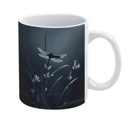 MUSM Dragonfly Silhouette Coffee Mug Double-Sided Printed Ceramic Mug 11oz Tea Cup for Gift Funny Coffee Cup for Home, Office & Cafe, Dishwasher Safe
