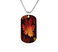 MUSM Fall Autumn Leaves Pendant Necklace,Simple Trendy Unique Necklace,Personalized Fade Free Pendant,Titanium Steel Chain for Daily Wear And Holiday Gift