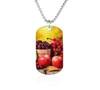 MUSM Fall Red Leaves And Fruits Pendant Necklace,Simple Trendy Unique Necklace,Personalized Fade Free Pendant,Titanium Steel Chain for Daily Wear And Holiday Gift