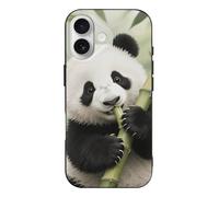 MUSM for iPhone 17 Case, Scratch Resistant Slim Phone Cover Soft TPU, Wireless Charging Compatible, Panda Cub Eating Bamboo iPhone 17 Case Shockproof Flexible Protective Cases for Women Men