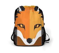 MUSM Fox Avatar Drawstring Backpack，Deluxe Stylish Large-Capacity Gym Bag,Lightweight Waterproof Travel Sackpack,for Women&Men
