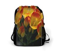 MUSM Freesia Beautiful Plant Flower Drawstring Backpack，Deluxe Stylish Large-Capacity Gym Bag,Lightweight Waterproof Travel Sackpack,for Women&Men