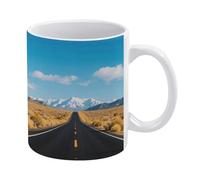 MUSM Freeway Highway Road in The Desert Coffee Mug Double-Sided Printed Ceramic Mug 11oz Tea Cup for Gift Funny Coffee Cup for Home, Office & Cafe, Dishwasher Safe