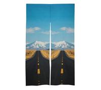 MUSM Freeway Highway Road in The Desert Door Curtains Thermal Insulated Curtain Panel Flax Linen Doorway Curtain Blackout Door Cover Room Divider for Kitchen Bedroom Patio, 2 Panels 57x17 Inch