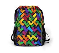 MUSM Gay Pride Rainbow Drawstring Backpack，Deluxe Stylish Large-Capacity Gym Bag,Lightweight Waterproof Travel Sackpack,for Women&Men