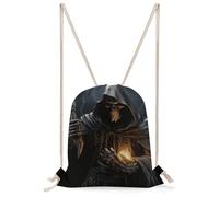 MUSM Grim-Reaper Drawstring Backpack for Women Men - 13.8"x19.7" Lightweight Cinch Bag Large Capacity Gym Drawstring Bag Aesthetic Sackpack Sports Backpack for Travel, Beach