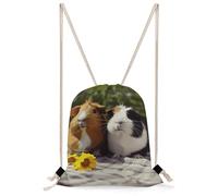 MUSM Guinea Pigs Funny Drawstring Backpack for Women Men - 13.8"x19.7" Lightweight Cinch Bag Large Capacity Gym Drawstring Bag Aesthetic Sackpack Sports Backpack for Travel, Beach