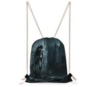 MUSM Horror Skull Drawstring Backpack for Women Men - 13.8"x19.7" Lightweight Cinch Bag Large Capacity Gym Drawstring Bag Aesthetic Sackpack Sports Backpack for Travel, Beach