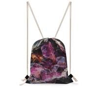 MUSM Image of Purple Rocks Drawstring Backpack for Women Men - 13.8"x19.7" Lightweight Cinch Bag Large Capacity Gym Drawstring Bag Aesthetic Sackpack Sports Backpack for Travel, Beach