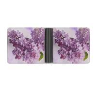 MUSM Lilac Flowers Leather Wallet Bifold Stylish Wallet Coin Purse Credit Pass Case Slim Billfold for Men