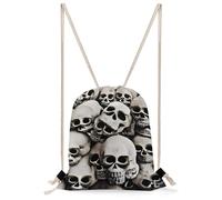 MUSM Mexican Skull Drawstring Backpack for Women Men - 13.8"x19.7" Lightweight Cinch Bag Large Capacity Gym Drawstring Bag Aesthetic Sackpack Sports Backpack for Travel, Beach