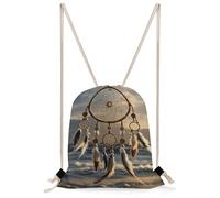 MUSM Native American Dream Catcher Drawstring Backpack for Women Men - 13.8"x19.7" Lightweight Cinch Bag Large Capacity Gym Drawstring Bag Aesthetic Sackpack Sports Backpack for Travel, Beach