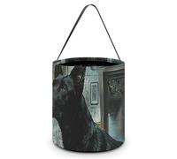 MUSM Next to The Table Trick Or Treat Bag Halloween Candy Bag with Handle, Reusable Durable Goodie Bags for Party