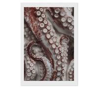 MUSM Octopus Tentacles Pictures Diamond Art Kits for Adults, Round 5D Diamond Painting Kits for Beginners, DIY Full Drill Paint by Diamonds Dot Gem Art for Home Wall Decor 8"x12"