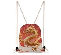 MUSM Oriental Dragon Orb Drawstring Backpack for Women Men - 13.8"x19.7" Lightweight Cinch Bag Large Capacity Gym Drawstring Bag Aesthetic Sackpack Sports Backpack for Travel, Beach