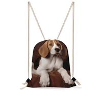 MUSM Ovely Pet Dog Beagle Drawstring Backpack for Women Men - 13.8"x19.7" Lightweight Cinch Bag Large Capacity Gym Drawstring Bag Aesthetic Sackpack Sports Backpack for Travel, Beach