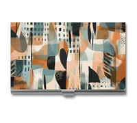 MUSM Patterns of Different Shapes Business Card Holder Ultra Slim Business Card Case, Elegant Metal ID Case for Men & Women, Office, & Gifts