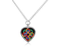 MUSM Pet Cremation Jewelry for Ashes, Mindful Pattern Pet Urn Necklace Dog Cat Ashes Holder Cute Memorial Locket Pendant with Chain, Cremation Urn Necklace for Pets Lovers