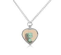 MUSM Pet Cremation Jewelry for Ashes, Robot in The Corner Pet Urn Necklace Dog Cat Ashes Holder Cute Memorial Locket Pendant with Chain, Cremation Urn Necklace for Pets Lovers