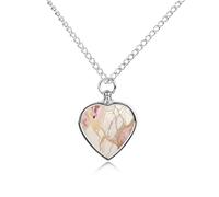 MUSM Pet Cremation Jewelry for Ashes, Shiny Gold And Peach Pet Urn Necklace Dog Cat Ashes Holder Cute Memorial Locket Pendant with Chain, Cremation Urn Necklace for Pets Lovers