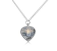 MUSM Pet Cremation Jewelry for Ashes, Winter Snow Scene Pet Urn Necklace Dog Cat Ashes Holder Cute Memorial Locket Pendant with Chain, Cremation Urn Necklace for Pets Lovers