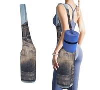 MUSM Portable Yoga Mat Bag with Pocket - Durable Canvas Gym Tote for Women & Men, Multi-Functional Storage Bag Armenian Church Yoga Mat Carrier Bag for Gym, Home, Travel