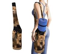MUSM Portable Yoga Mat Bag with Pocket - Durable Canvas Gym Tote for Women & Men, Multi-Functional Storage Bag Pitbull Dogs Yoga Mat Carrier Bag for Gym, Home, Travel