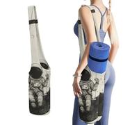 MUSM Portable Yoga Mat Bag with Pocket - Durable Canvas Gym Tote for Women & Men, Multi-Functional Storage Bag On The Moon Swing Yoga Mat Carrier Bag for Gym, Home, Travel