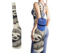 MUSM Portable Yoga Mat Bag with Pocket - Durable Canvas Gym Tote for Women & Men, Multi-Functional Storage Bag Sloth My Spirit Animal Yoga Mat Carrier Bag for Gym, Home, Travel