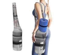 MUSM Portable Yoga Mat Bag with Pocket - Durable Canvas Gym Tote for Women & Men, Multi-Functional Storage Bag Paintings on The Wall Yoga Mat Carrier Bag for Gym, Home, Travel