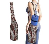 MUSM Portable Yoga Mat Bag with Pocket - Durable Canvas Gym Tote for Women & Men, Multi-Functional Storage Bag Octopus Tentacles Pictures Yoga Mat Carrier Bag for Gym, Home, Travel