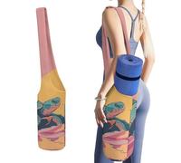 MUSM Portable Yoga Mat Bag with Pocket - Durable Canvas Gym Tote for Women & Men, Multi-Functional Storage Bag Turtle on The Mountain Yoga Mat Carrier Bag for Gym, Home, Travel