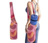 MUSM Portable Yoga Mat Bag with Pocket - Durable Canvas Gym Tote for Women & Men, Multi-Functional Storage Bag Peach And Orange Slices Yoga Mat Carrier Bag for Gym, Home, Travel