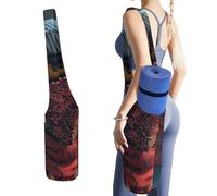 MUSM Portable Yoga Mat Bag with Pocket - Durable Canvas Gym Tote for Women & Men, Multi-Functional Storage Bag Wearing Turban on Face Yoga Mat Carrier Bag for Gym, Home, Travel