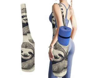 MUSM Portable Yoga Mat Bag with Pocket - Durable Canvas Gym Tote for Women & Men, Multi-Functional Storage Bag Sloth My Spirit Animal Yoga Mat Carrier Bag for Gym, Home, Travel