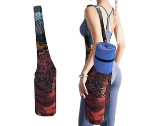 MUSM Portable Yoga Mat Bag with Pocket - Durable Canvas Gym Tote for Women & Men, Multi-Functional Storage Bag Wearing Turban on Face Yoga Mat Carrier Bag for Gym, Home, Travel