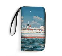 MUSM PU Leather Wallet with Wrist Strap, Zip Around Wallet 4 Card Slots & Zippered Coin Pocket, Stars Eastern Stars Clutch Purse for Travel, Gifts, Lightweight & Secure