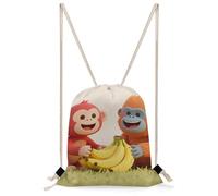 MUSM Red Monkey Orangutan Banana Drawstring Backpack for Women Men - 13.8"x19.7" Lightweight Cinch Bag Large Capacity Gym Drawstring Bag Aesthetic Sackpack Sports Backpack for Travel, Beach