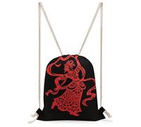 MUSM Red Papercut Dancer Drawstring Backpack for Women Men - 13.8"x19.7" Lightweight Cinch Bag Large Capacity Gym Drawstring Bag Aesthetic Sackpack Sports Backpack for Travel, Beach