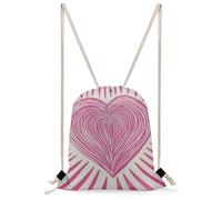MUSM Shining PeachHeart Drawstring Backpack for Women Men - 13.8"x19.7" Lightweight Cinch Bag Large Capacity Gym Drawstring Bag Aesthetic Sackpack Sports Backpack for Travel, Beach