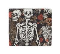 MUSM Skeletons Where Souls Meet Bifold Wallet for Men Women, Slim Leather Wallet with 2 Card Slots, Photo Window, 2 Cash Pockets, Compact Travel Minimalist Wallets Men Purse for Daily Use