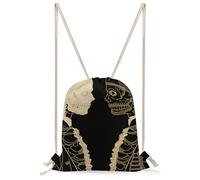 MUSM Skeletons with Different Faces Drawstring Backpack for Women Men - 13.8"x19.7" Lightweight Cinch Bag Large Capacity Gym Drawstring Bag Aesthetic Sackpack Sports Backpack for Travel, Beach