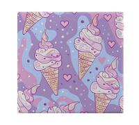 MUSM Square Memory Foam Chair Cushion 13.8"x15" - Removable Washable Cover with Invisible Zipper, Light Purple Ice Cream Seat Cushion Soft Chair Pads for Home, Office, Car, Pet