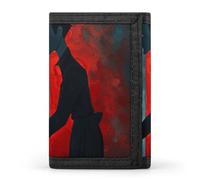 MUSM Tri-Fold Wallet with 8 Card Slots & Key Ring, Durable Polyester Money Clip Compact Give The Girl Pie Wallet for Men & Women