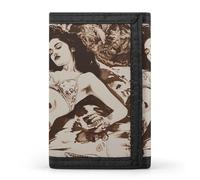 MUSM Tri-Fold Wallet with 8 Card Slots & Key Ring, Durable Polyester Money Clip Compact Lying on Blanket Wallet for Men & Women