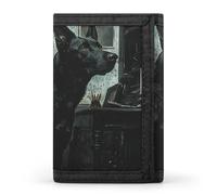 MUSM Tri-Fold Wallet with 8 Card Slots & Key Ring, Durable Polyester Money Clip Compact Next to The Table Wallet for Men & Women
