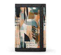 MUSM Tri-Fold Wallet with 8 Card Slots & Key Ring, Durable Polyester Money Clip Compact Patterns of Different Shapes Wallet for Men & Women