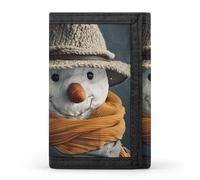 MUSM Tri-Fold Wallet with 8 Card Slots & Key Ring, Durable Polyester Money Clip Compact Wearing A Hat Wallet for Men & Women
