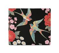 MUSM Two Colorful Flying Birds Bifold Wallet for Men Women, Slim Leather Wallet with 2 Card Slots, Photo Window, 2 Cash Pockets, Compact Travel Minimalist Wallets Men Purse for Daily Use